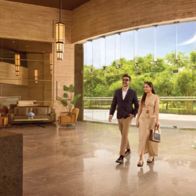 Double-height entrance lobby
