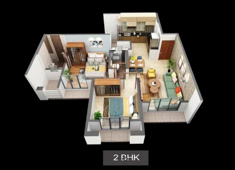 2 BHK Floor Plan